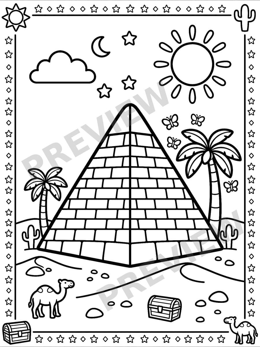 Ancient Egypt Coloring Book Page Sample 2 thumbnail