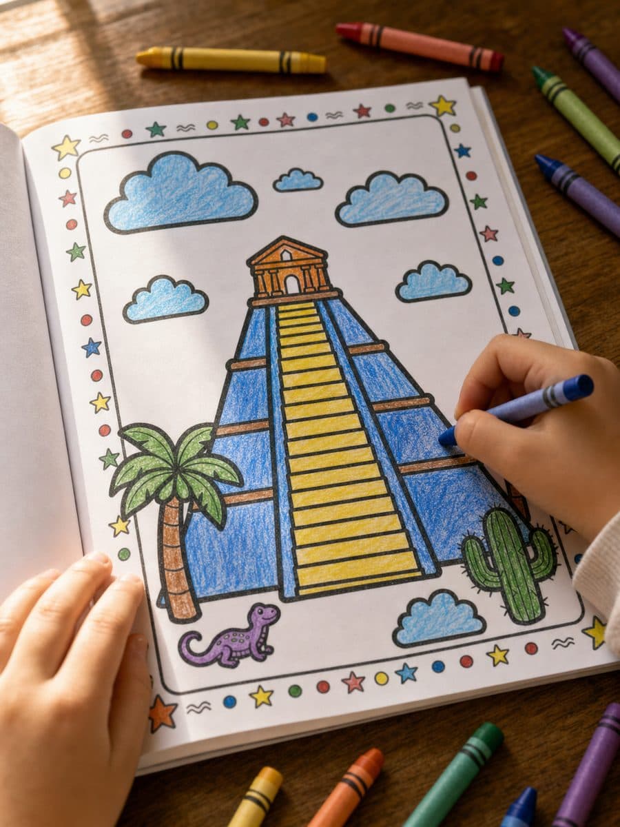 The Amazing Maya: A Coloring Adventure Page Sample 1 thumbnail