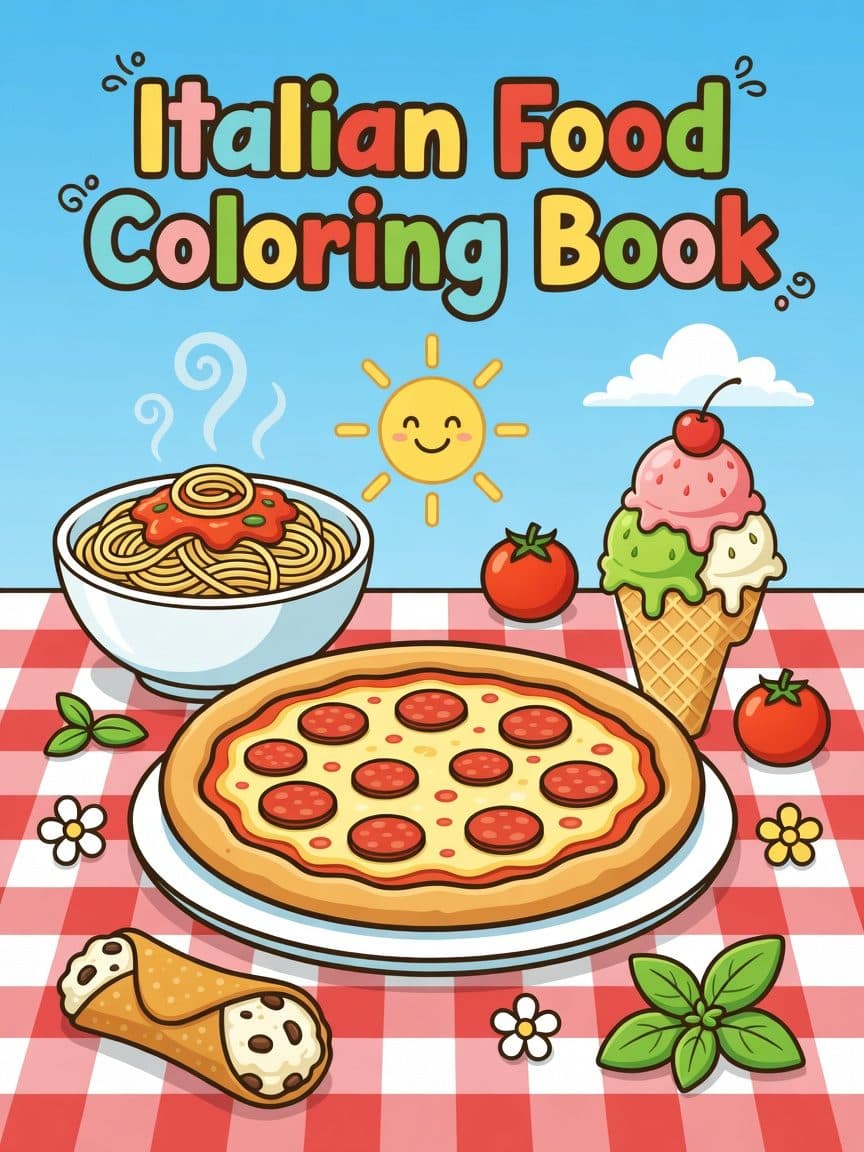 Italian Food Coloring Book cover