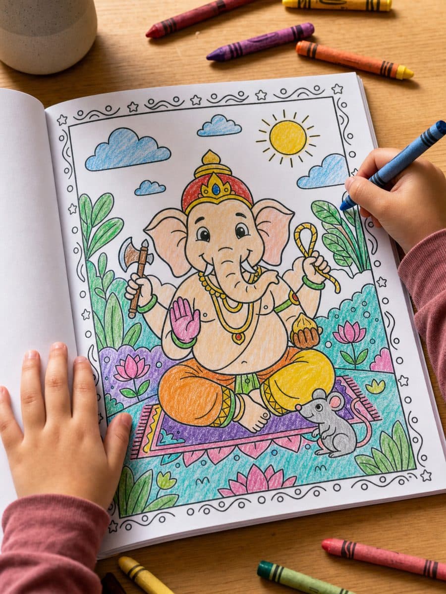 Hindu Mythology for Kids: A Coloring Book Page Sample 1 thumbnail