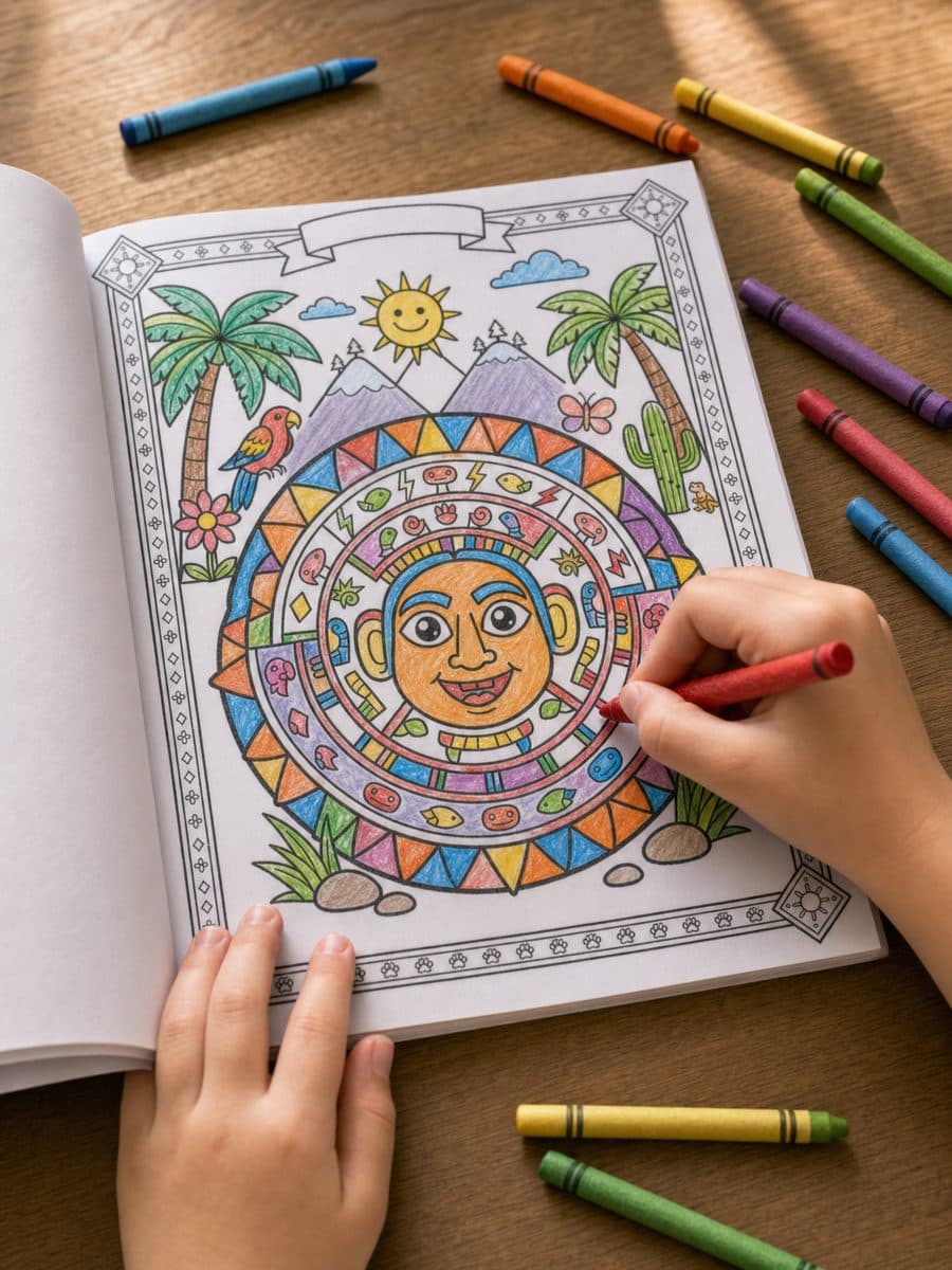 Libro para Colorear de los Antiguos Aztecas Page Sample 1 thumbnail