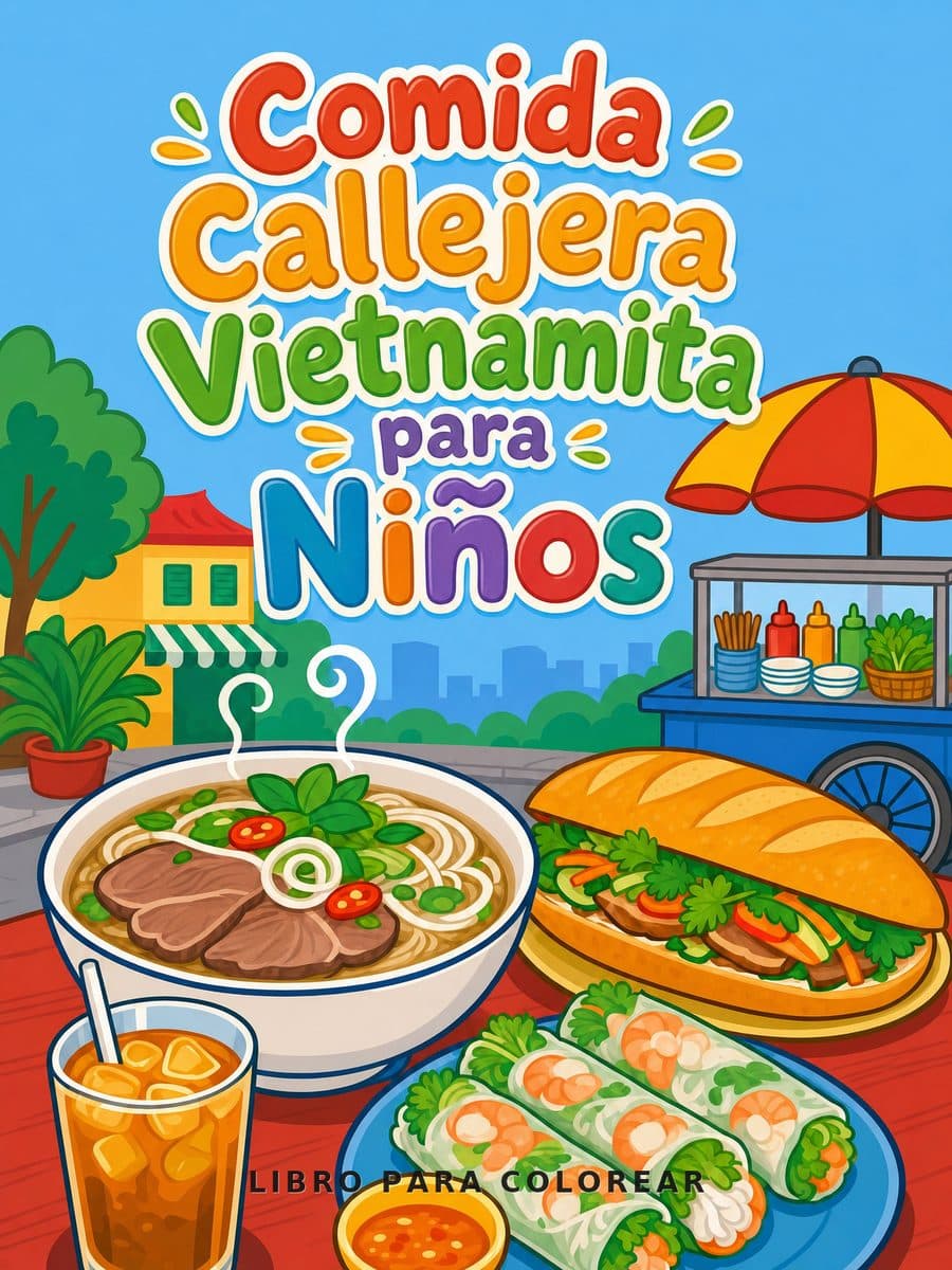 Comida Callejera Vietnamita para Niños coloring book cover