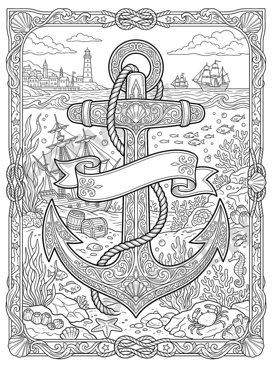 Old School Tattoos Coloring Book Page Sample 2 thumbnail