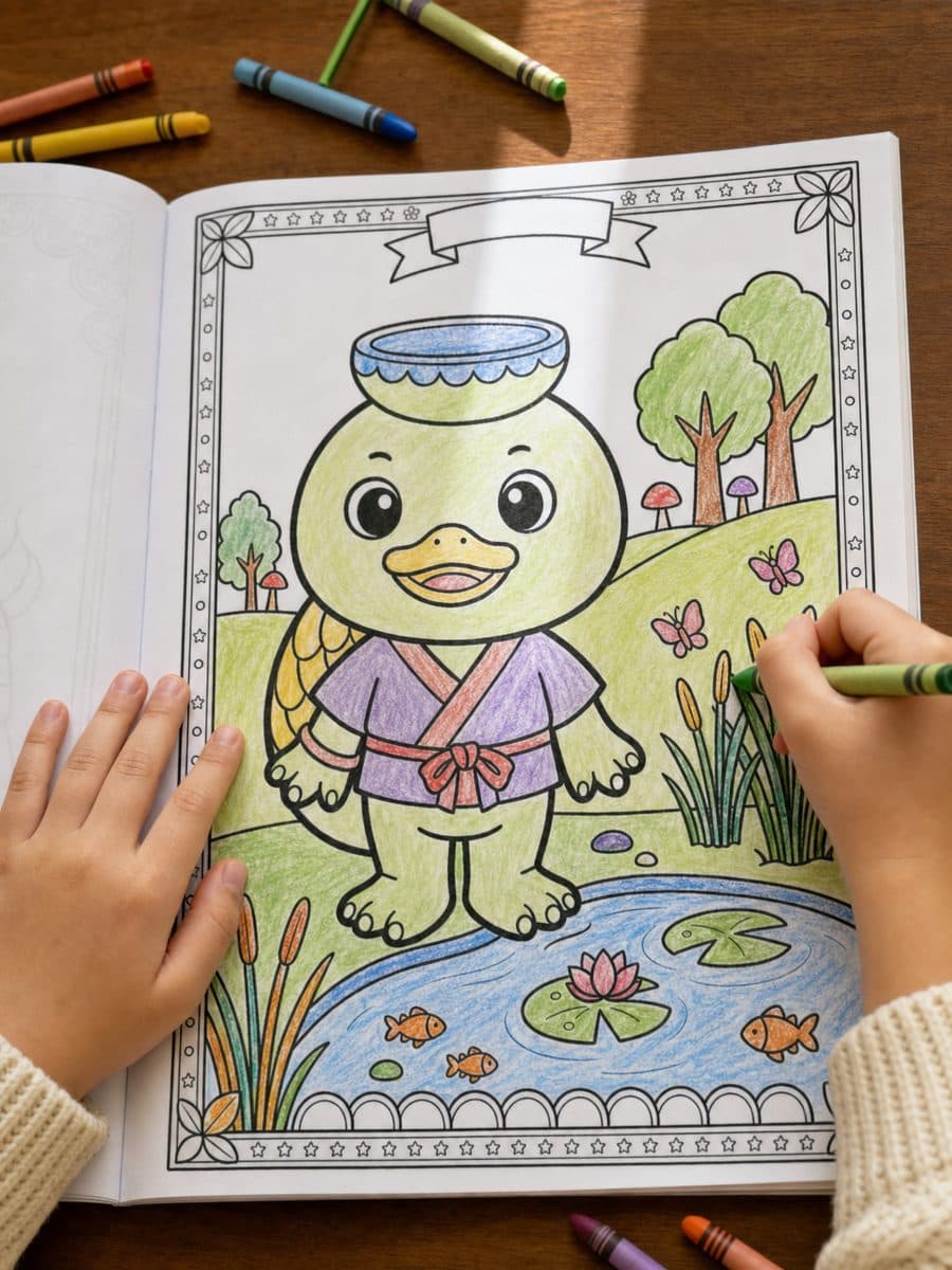 Livre de Coloriage des Yokai Japonais Page Sample 1 thumbnail