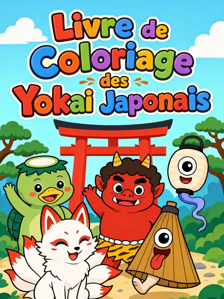 Livre de Coloriage des Yokai Japonais coloring book cover