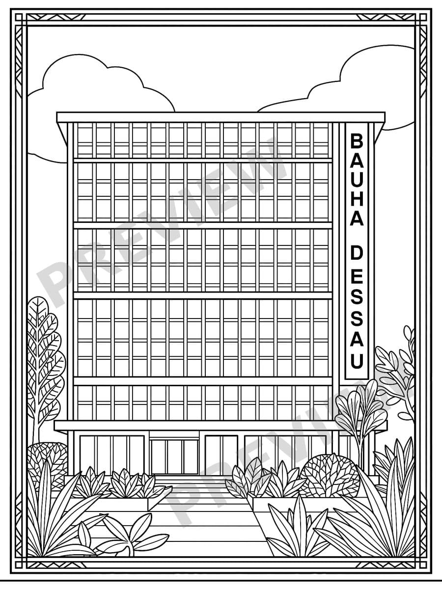 The Bauhaus Coloring Book Page Sample 2 thumbnail