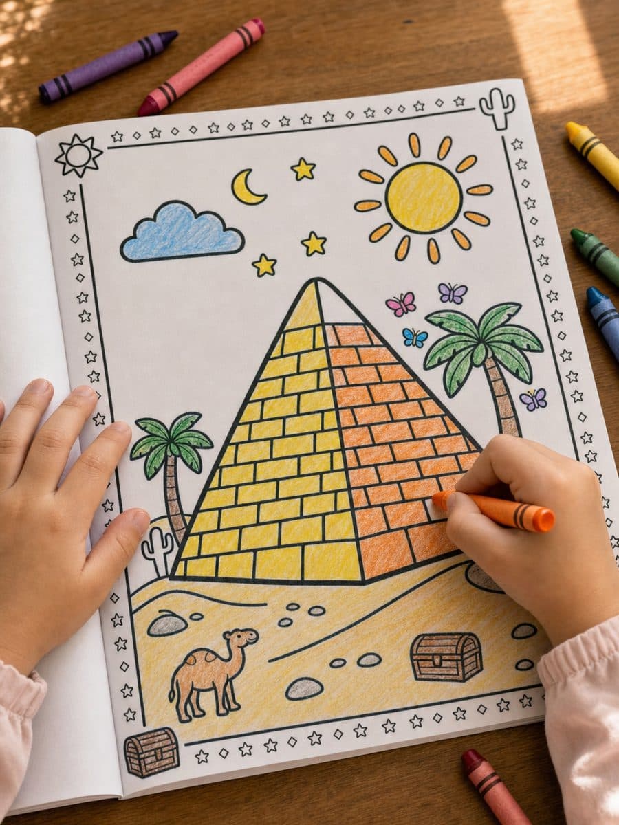 Ancient Egypt Coloring Book Page Sample 1 thumbnail