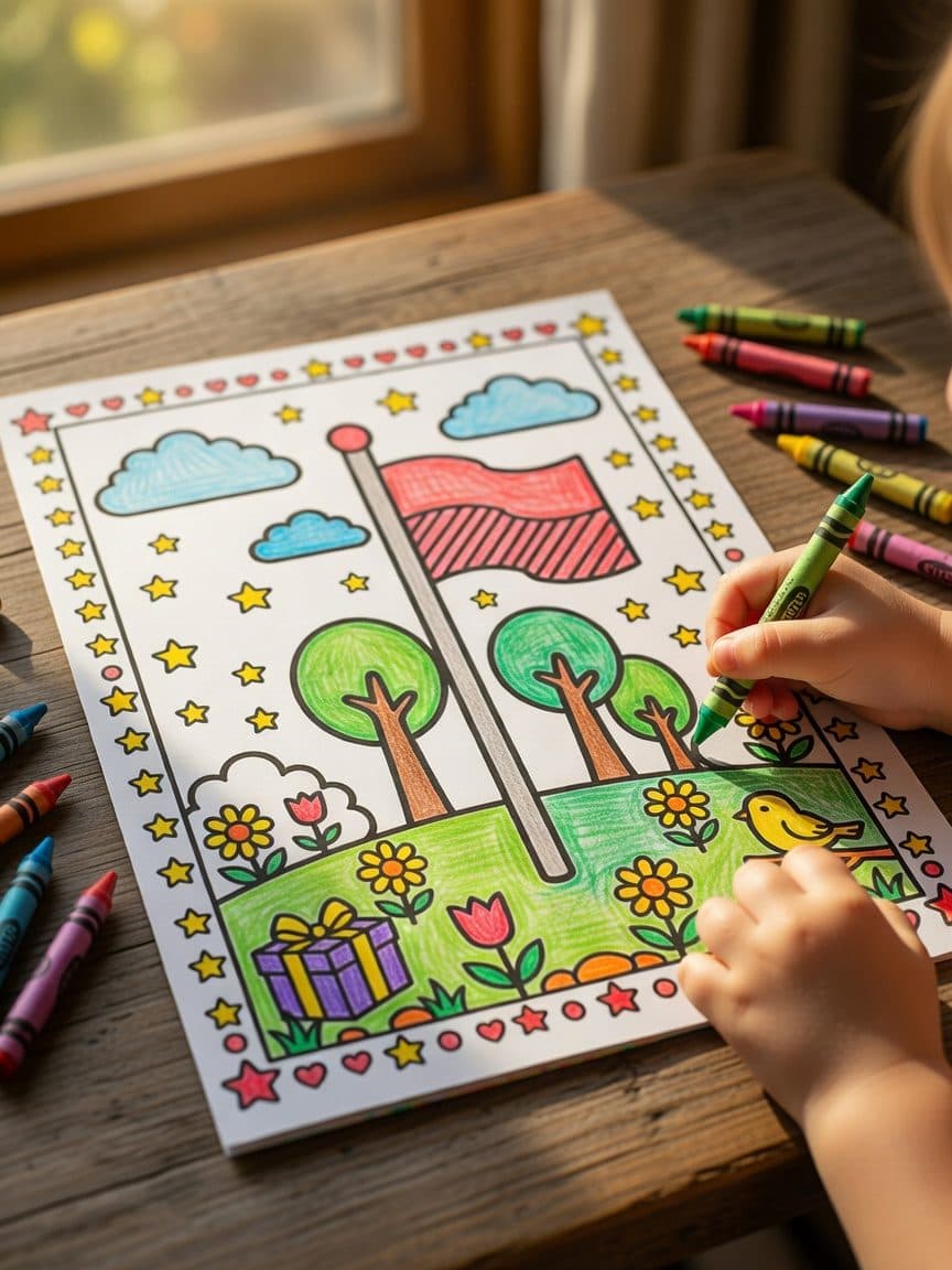 Poland: A Coloring Adventure Page Sample 1 thumbnail