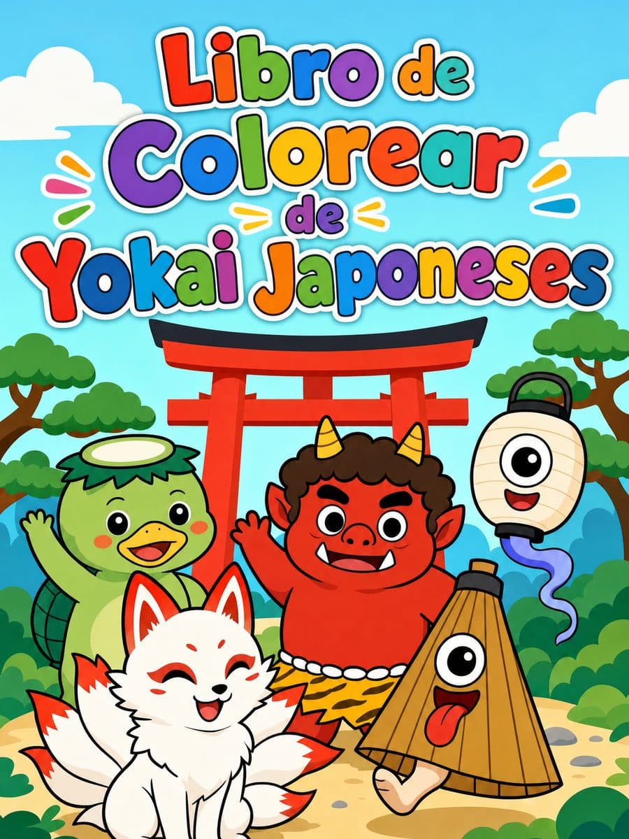 Libro de Colorear de Yokai Japoneses coloring book cover