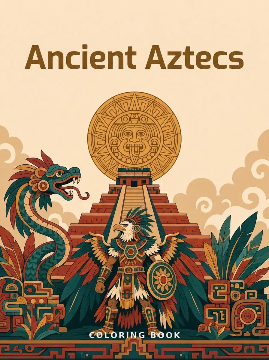Ancient Aztecs coloring book — Cover