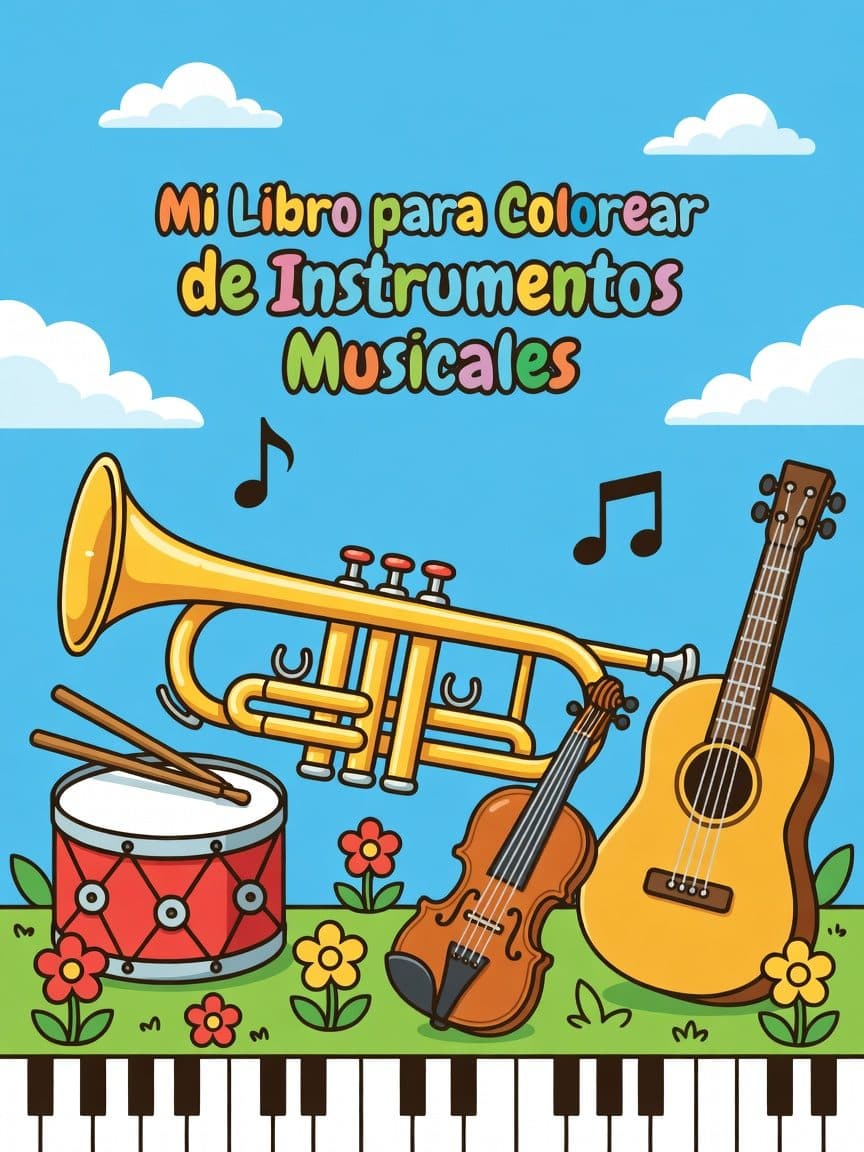 Mi Libro para Colorear de Instrumentos Musicales cover