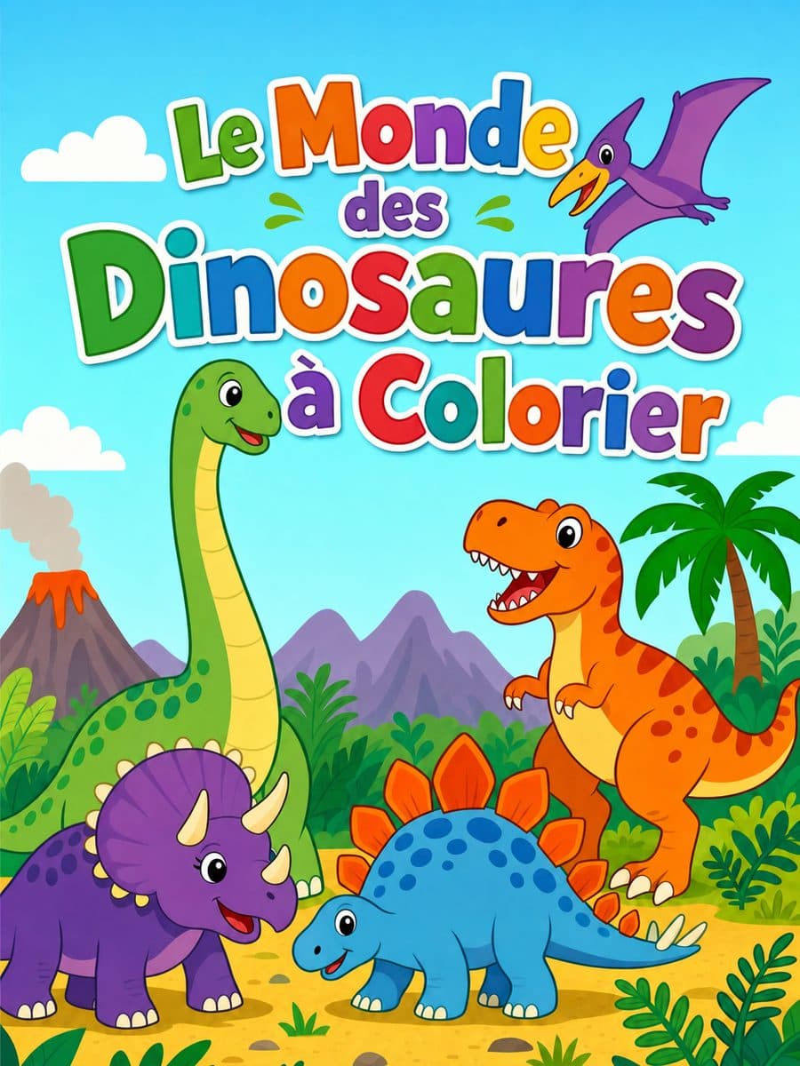 Le Monde des Dinosaures à Colorier coloring book cover