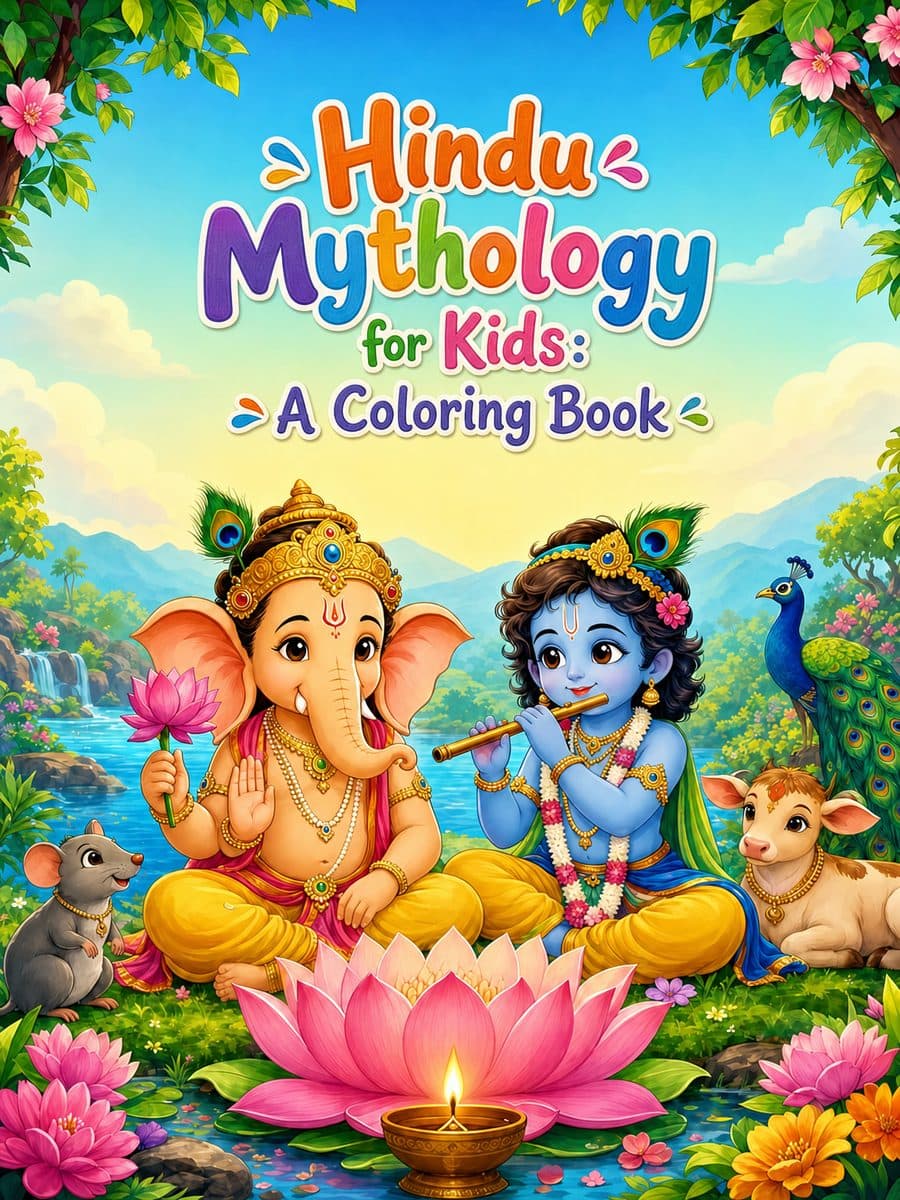 Hindu Mythology for Kids: A Coloring Book — Cover