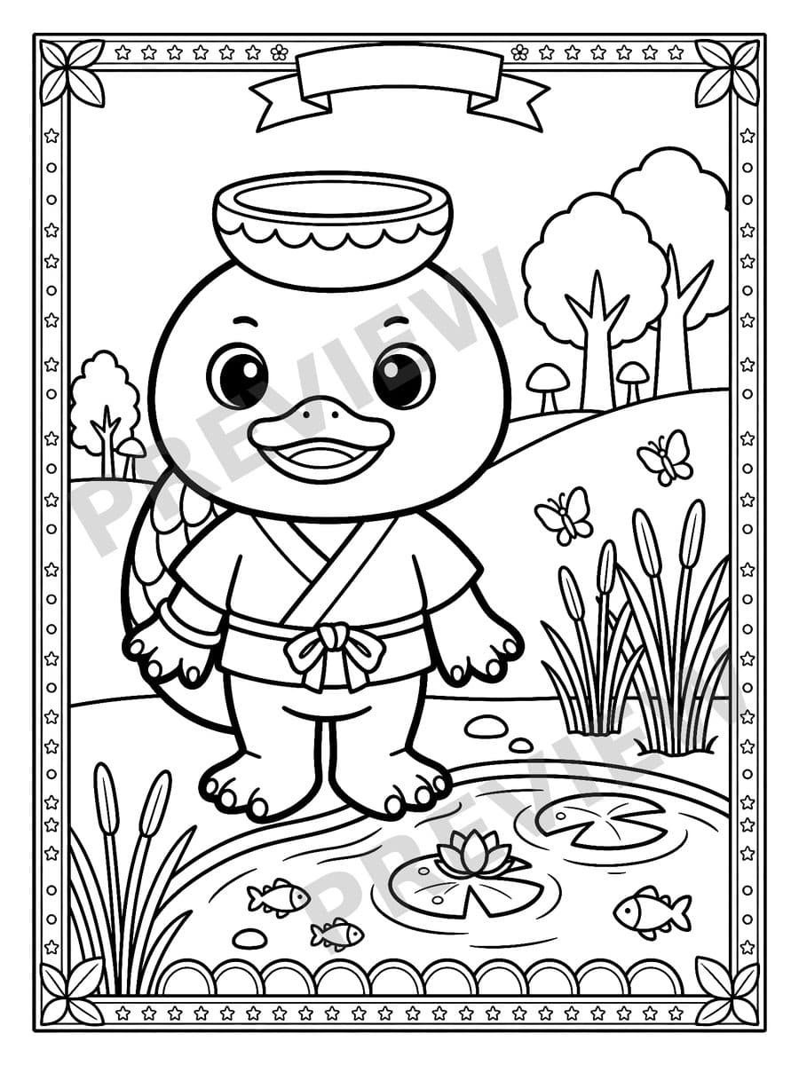 Libro de Colorear de Yokai Japoneses Page Sample 2 thumbnail