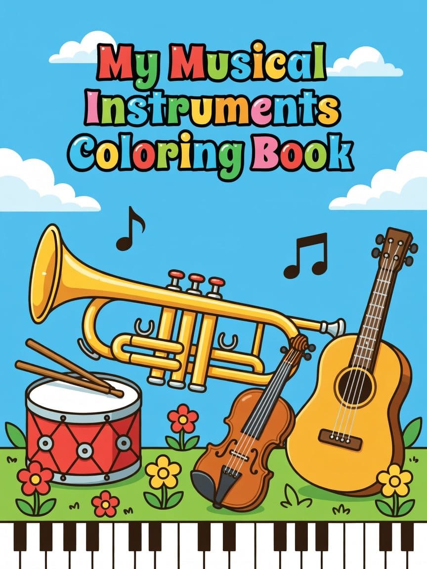 My Musical Instruments Coloring Book cover