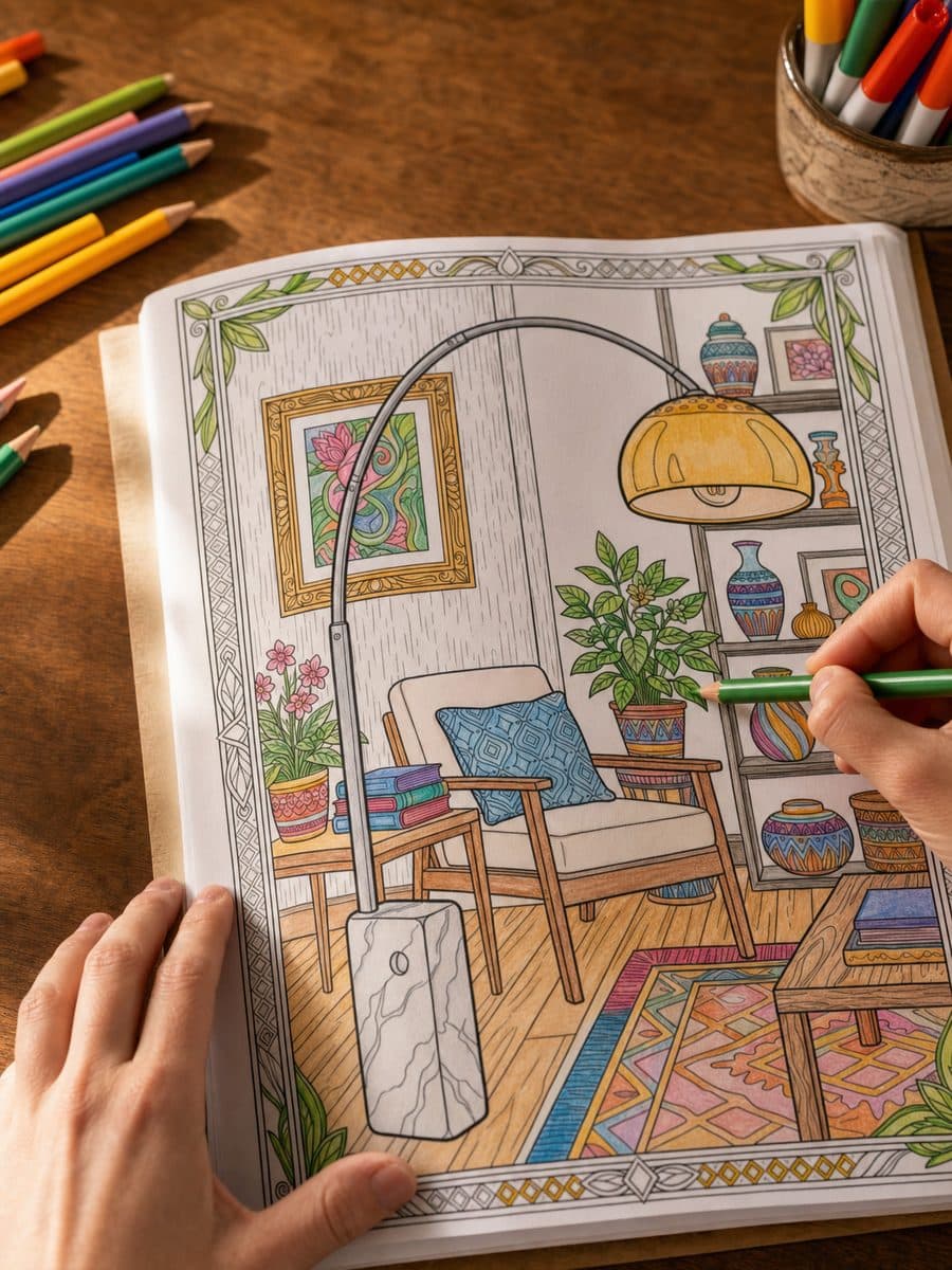 Famous Lamps: A Design Icons Coloring Book Page Sample 1 thumbnail