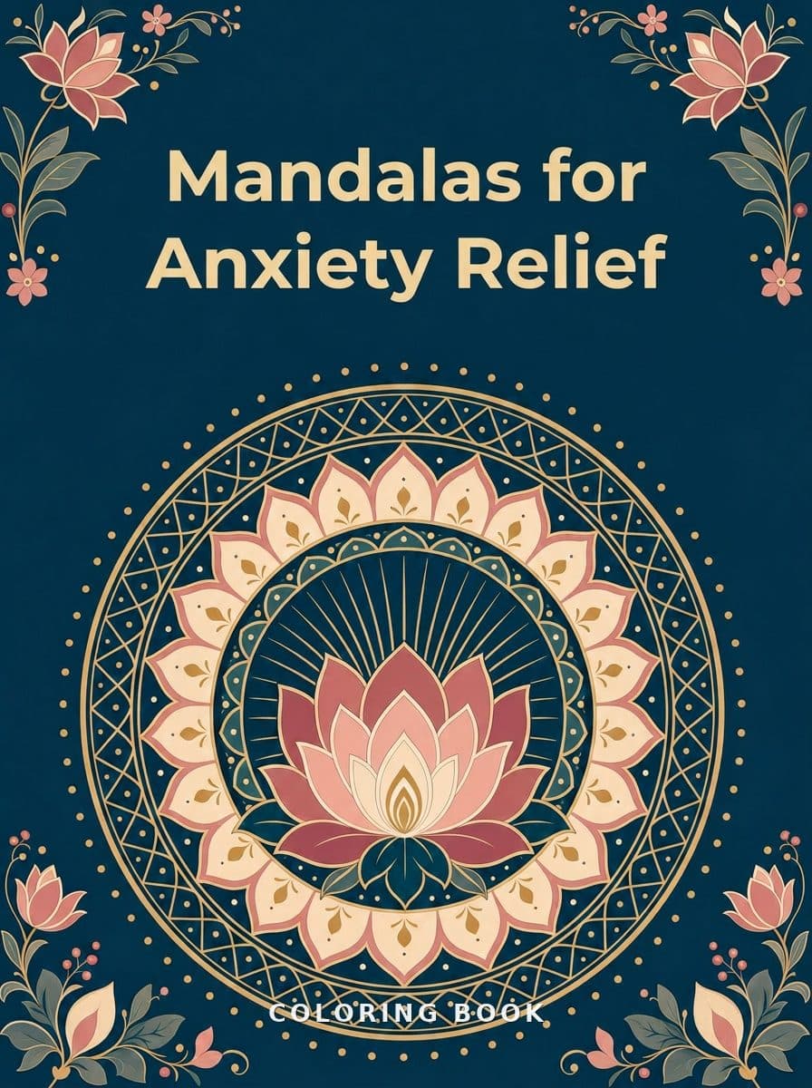 Mandalas for Anxiety Relief coloring book cover