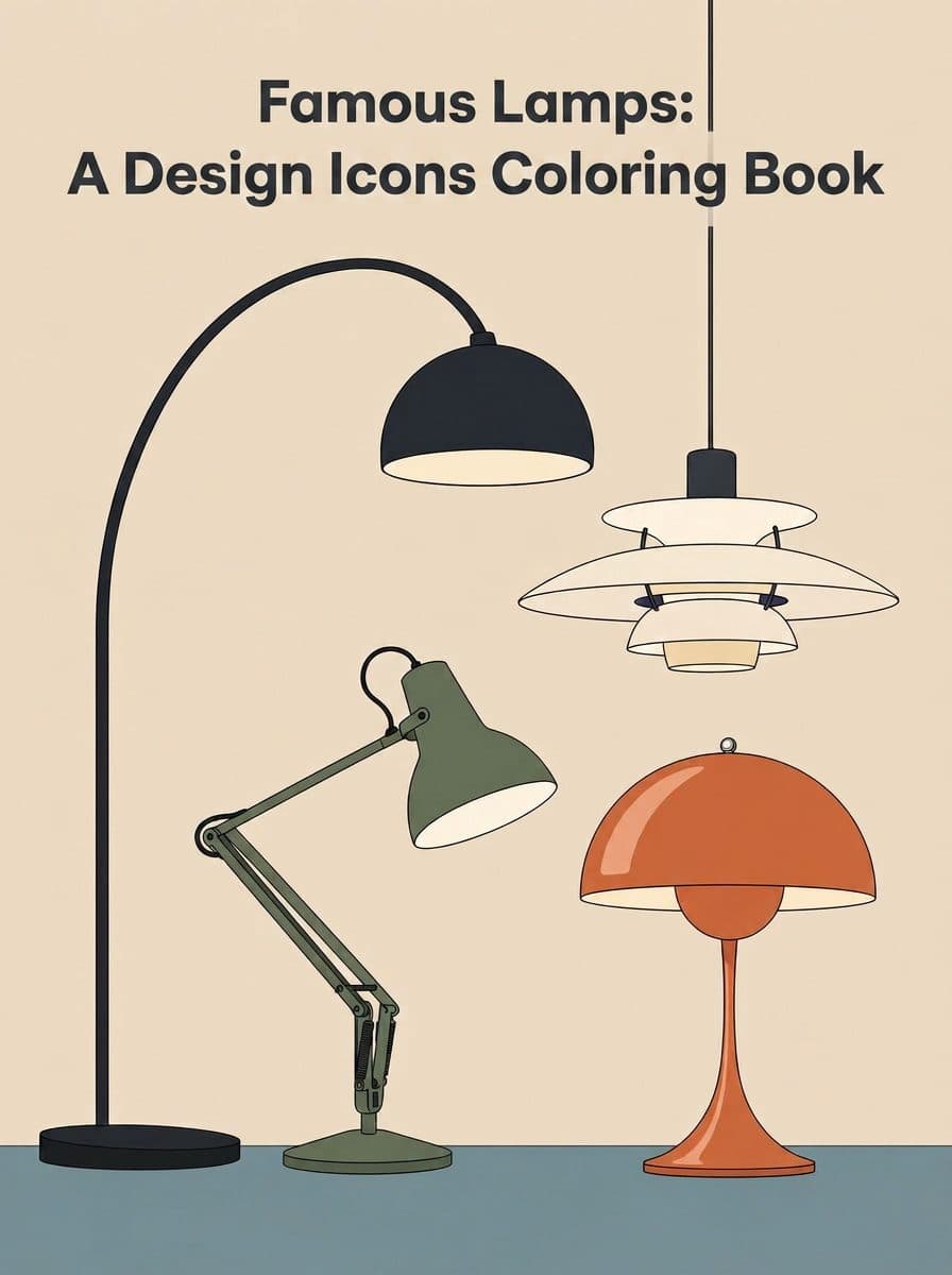 Famous Lamps: A Design Icons Coloring Book coloring book cover