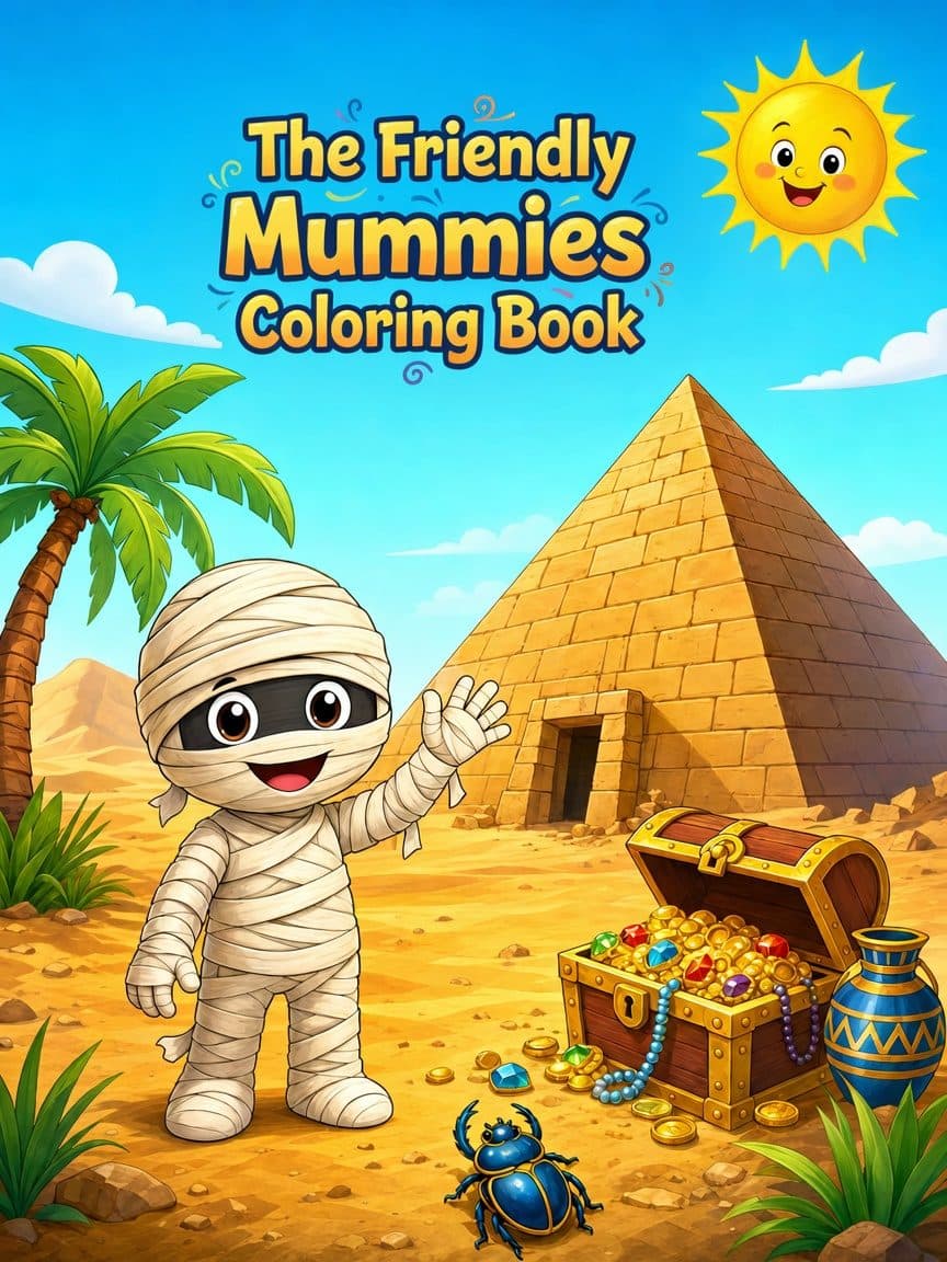 The Friendly Mummies Coloring Book cover
