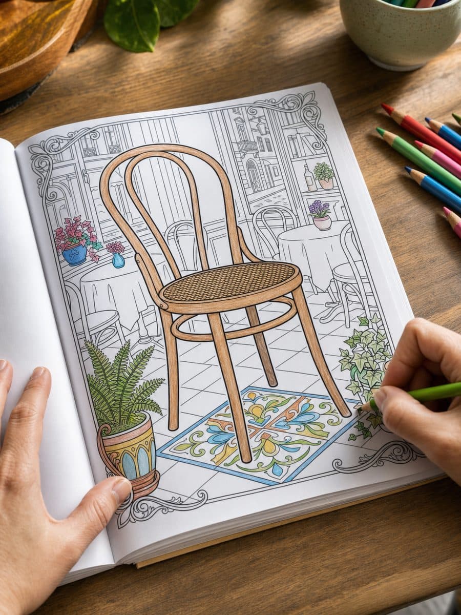 Iconic Chairs: A Coloring Book of Design Classics Page Sample 1 thumbnail