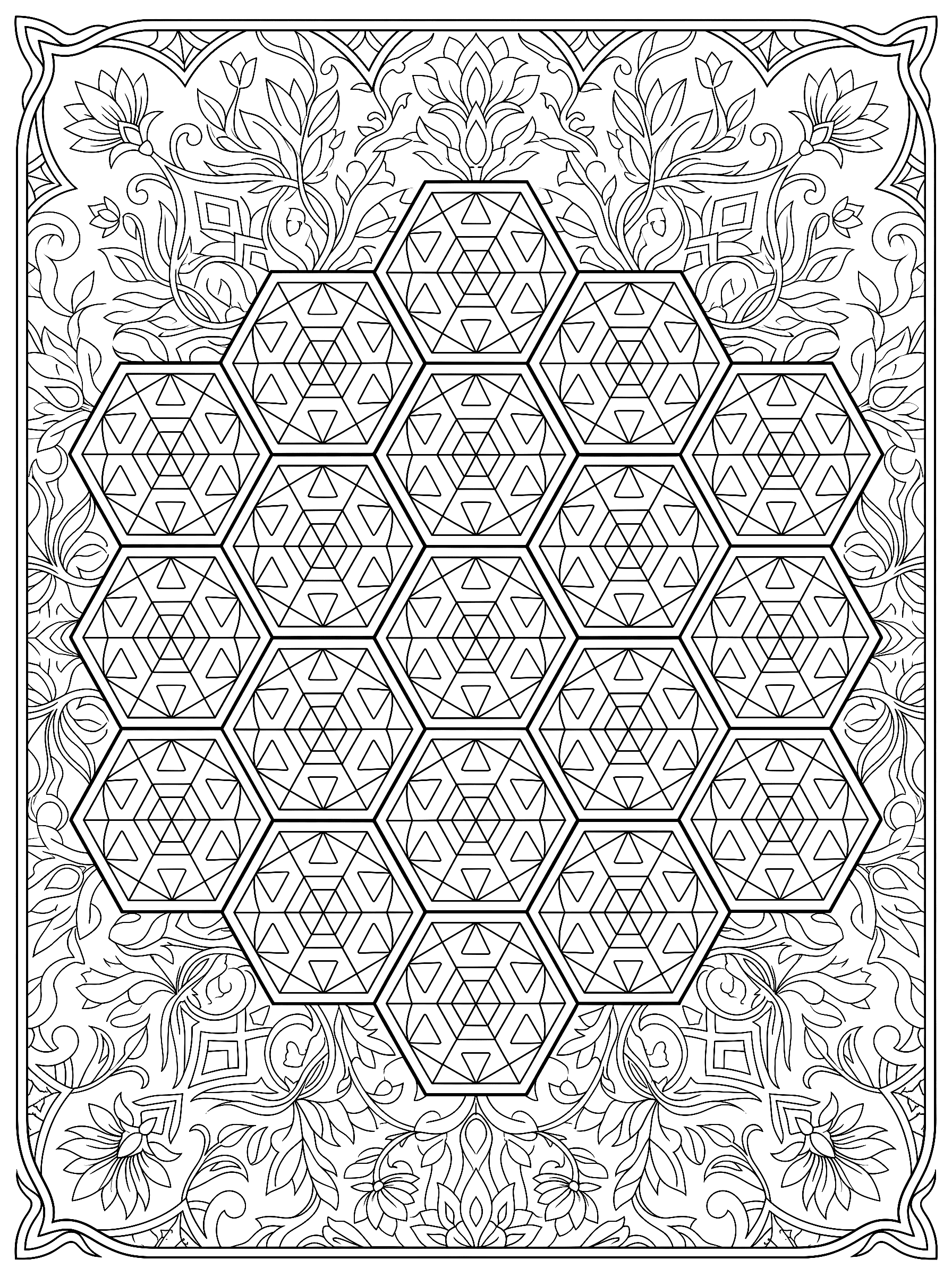 Free ADHD coloring page from Fractals and Abstracts