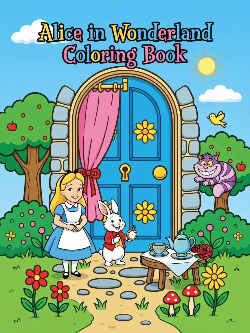 Alice in Wonderland Coloring Book cover