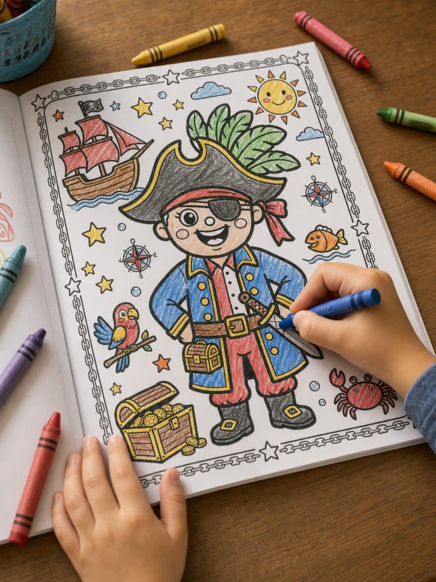 Pirate Adventures Coloring Book Page Sample 1 thumbnail