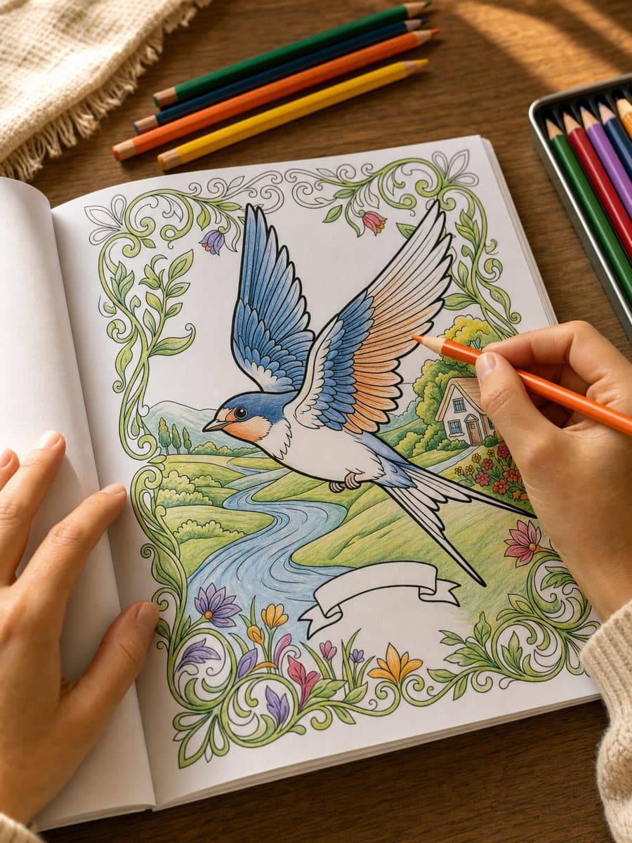 Old School Tattoos Coloring Book Page Sample 1 thumbnail