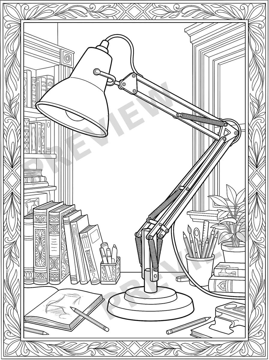 Famous Lamps: A Design Icons Coloring Book Page Sample 2 thumbnail