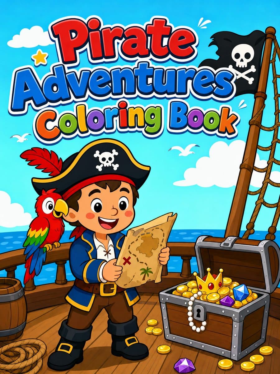 Pirate Adventures Coloring Book coloring book cover