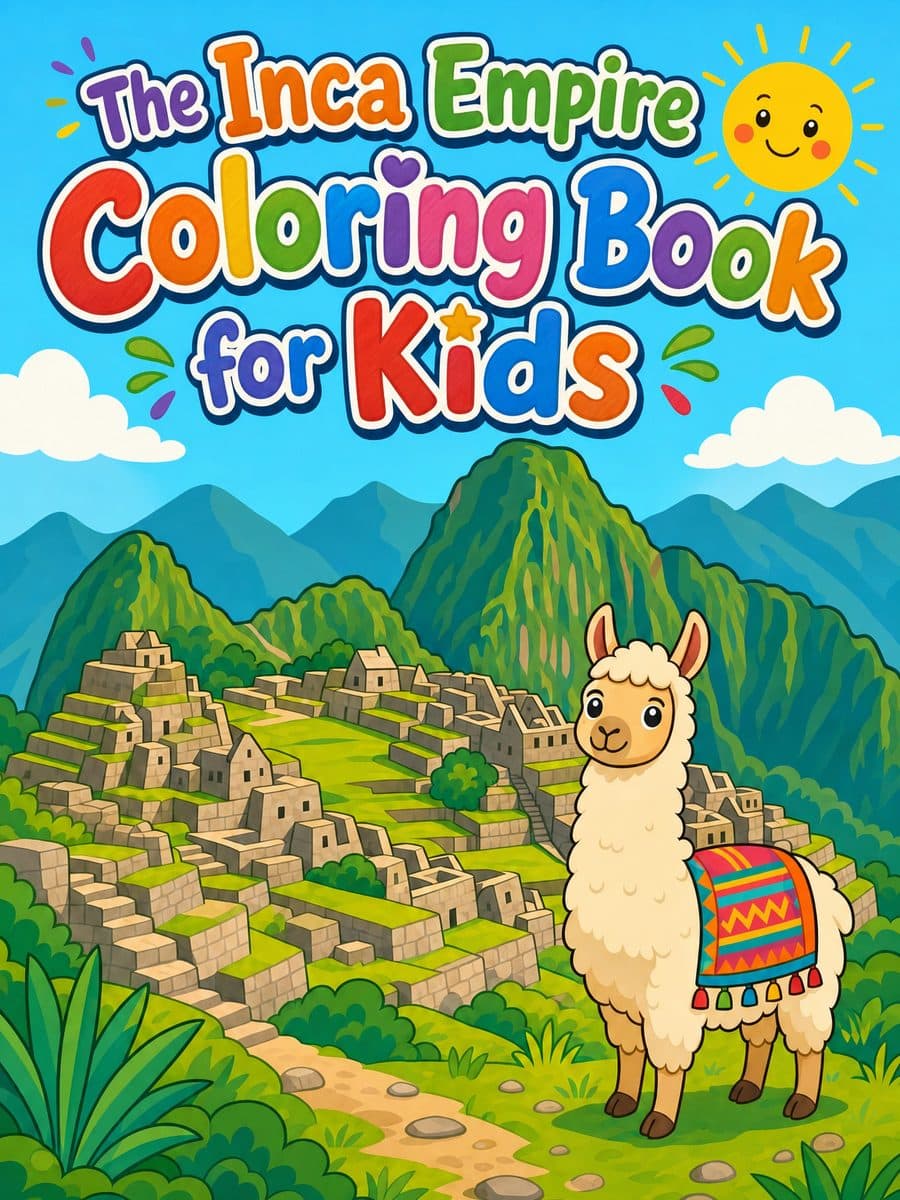 The Inca Empire Coloring Book for Kids coloring book cover