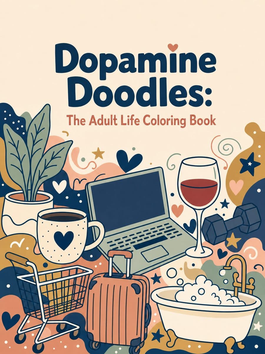 Dopamine Doodles: The Adult Life Coloring Book coloring book cover