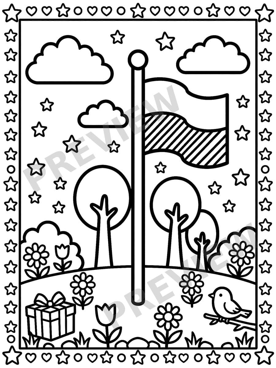 Poland: A Coloring Adventure Page Sample 2 thumbnail