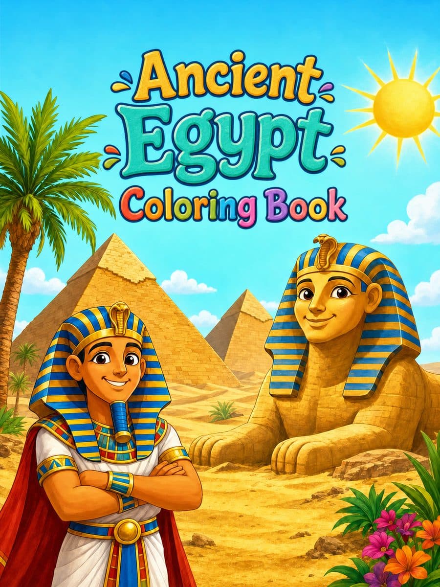 Ancient Egypt Coloring Book cover