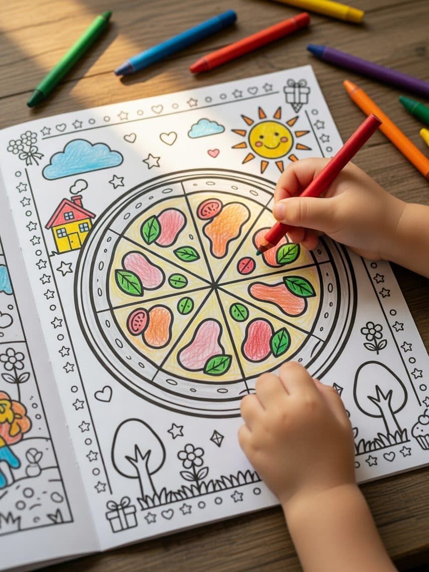 Italian Food Coloring Book Page Sample 1 thumbnail