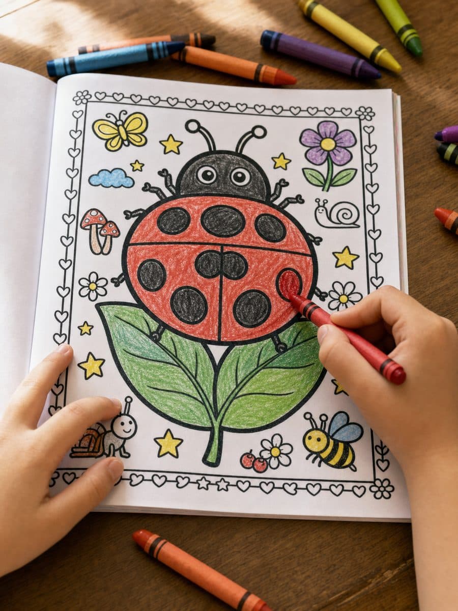Bugs & Insects Coloring Book Page Sample 1 thumbnail