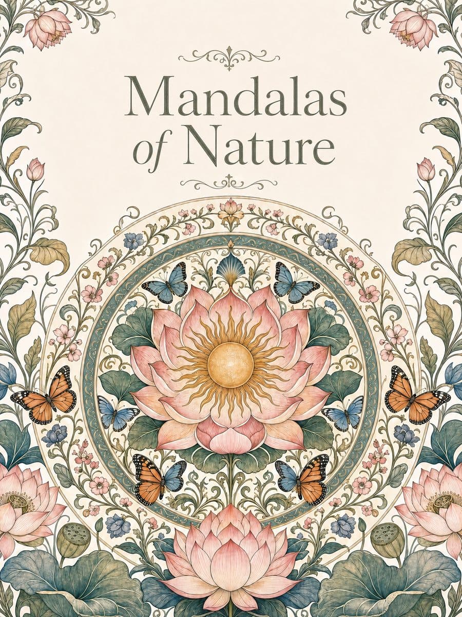 Mandalas of Nature coloring book cover