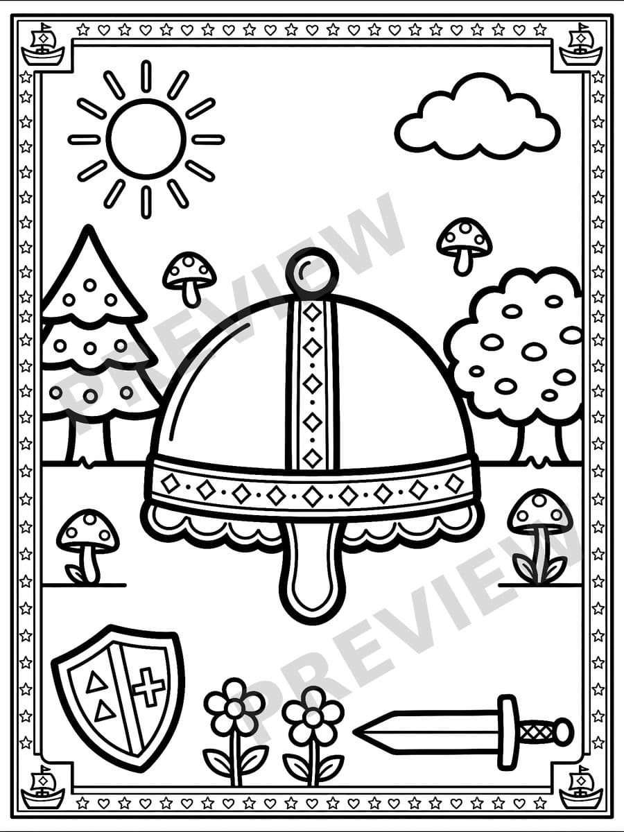 The Viking Coloring Book, sample page 3