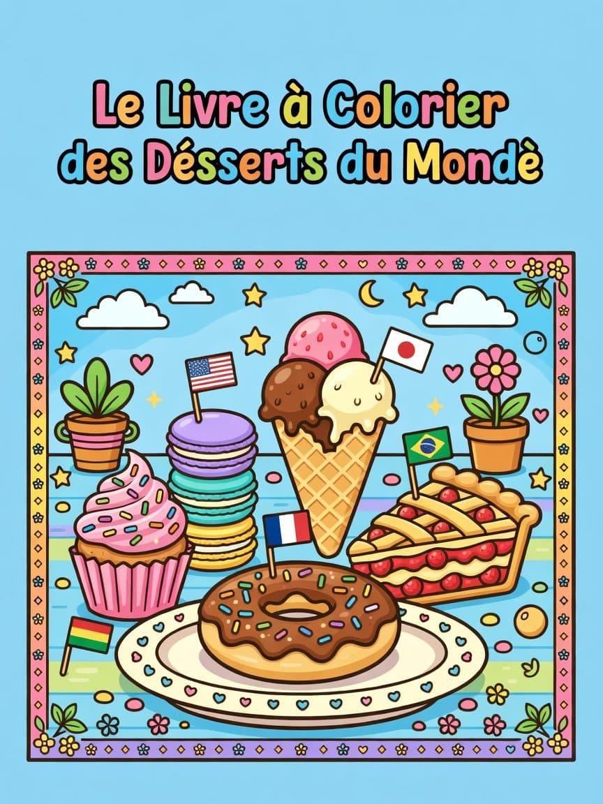Le Livre à Colorier des Desserts du Monde cover