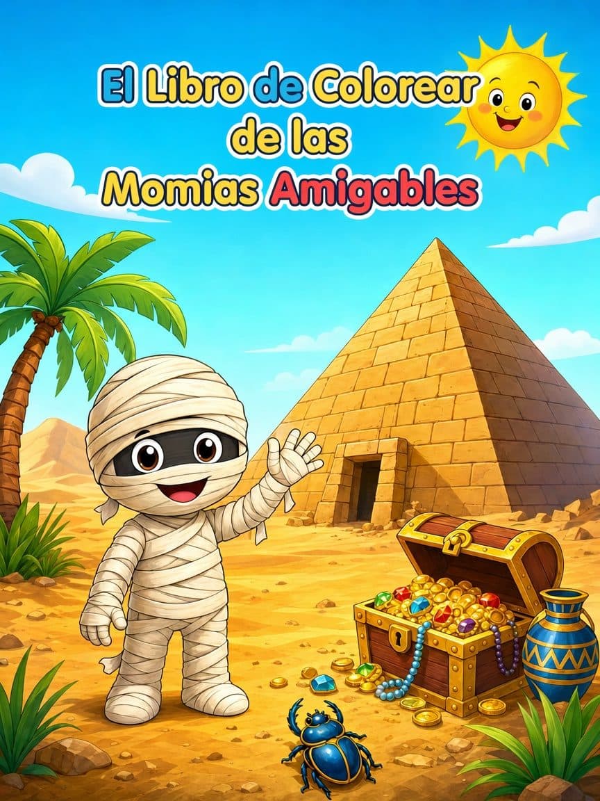 El Libro de Colorear de las Momias Amigables cover