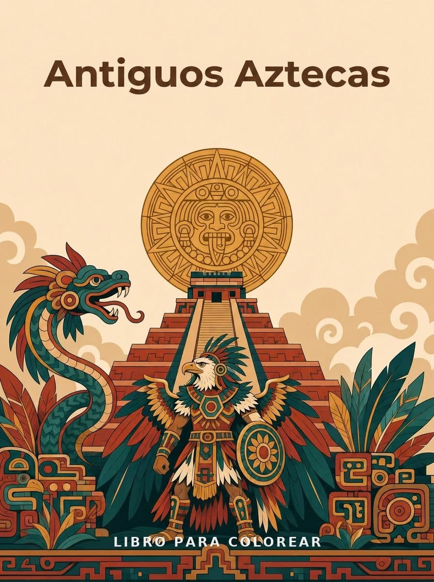 Antiguos Aztecas coloring book cover