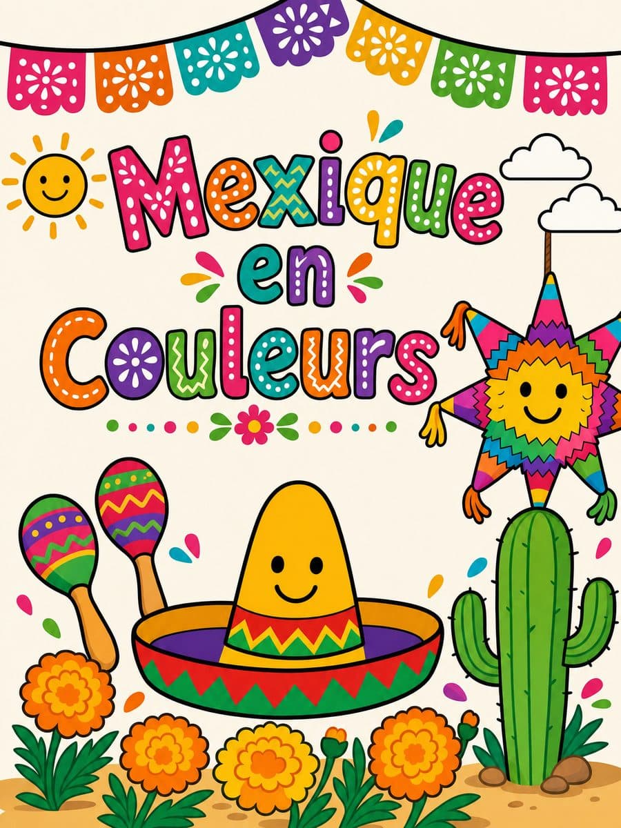 Mexique en couleurs coloring book cover
