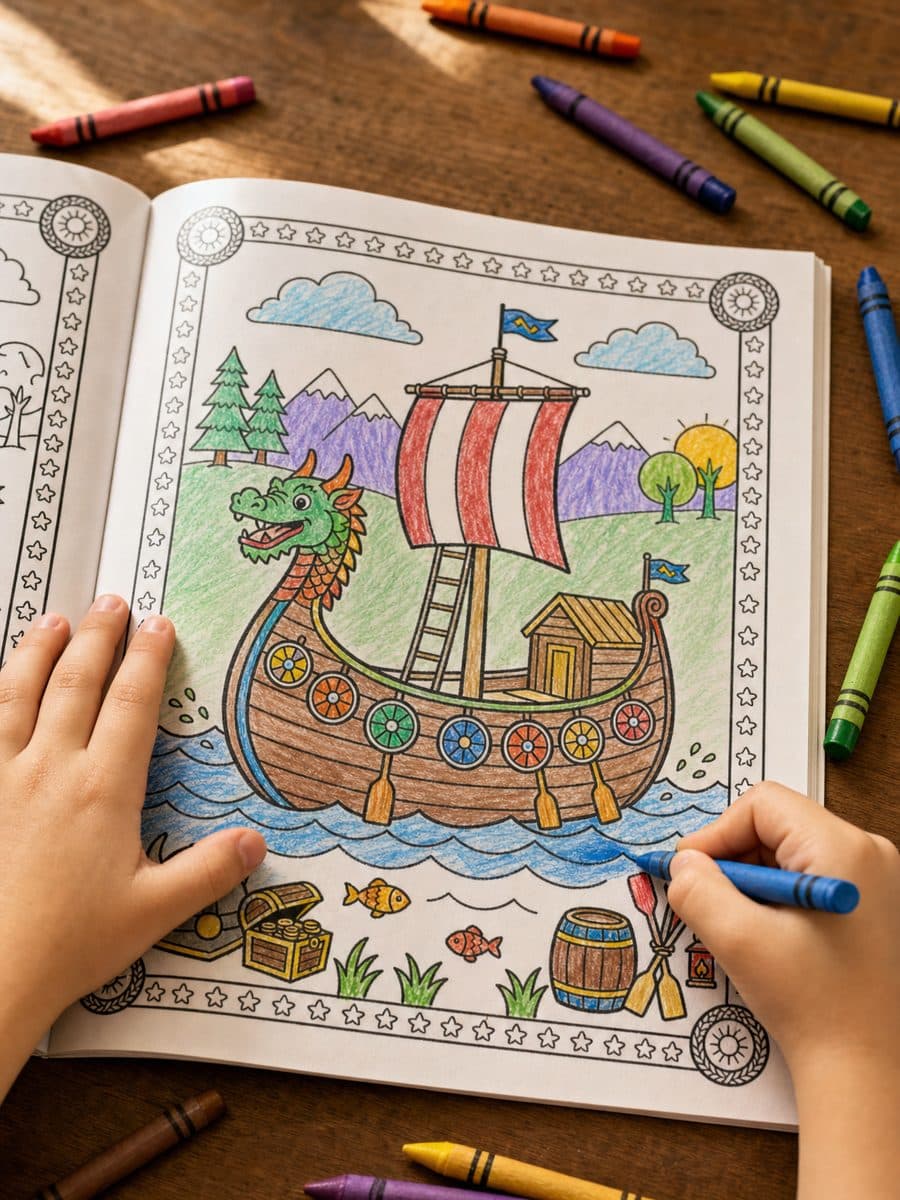 The Viking Coloring Book, sample page 1