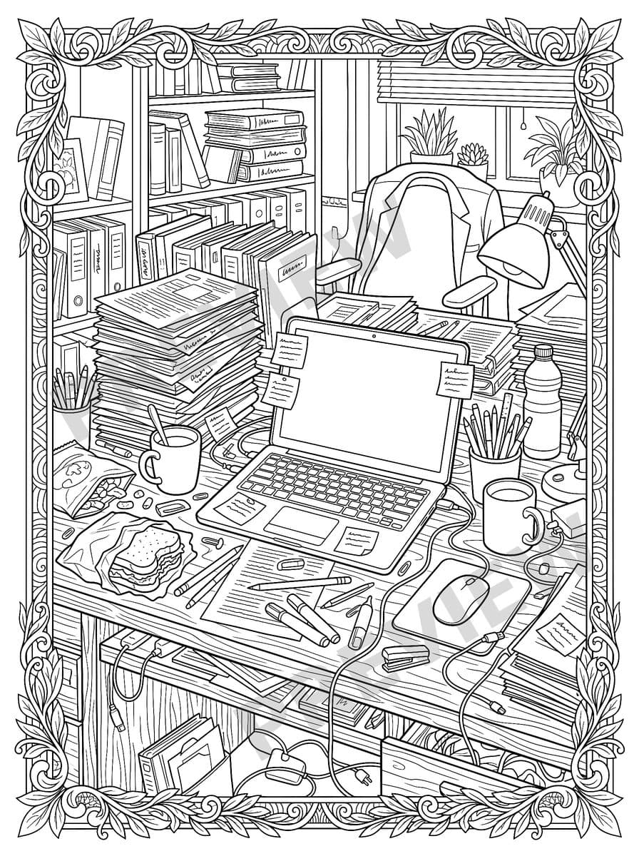 The ADHD Brain Coloring Book, sample page 4