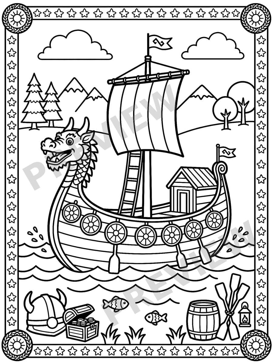 The Viking Coloring Book, sample page 4