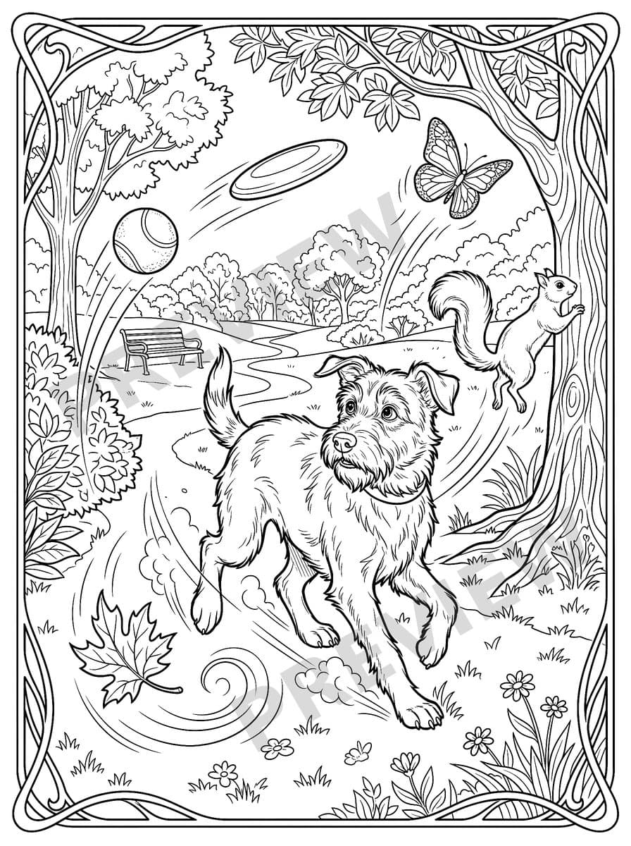 ADHD Animals Coloring Book, sample page 3