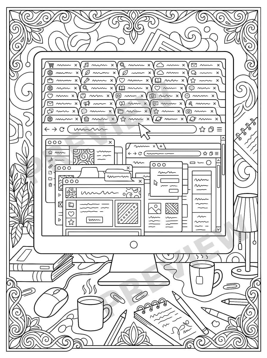 The ADHD Brain Coloring Book, sample page 3