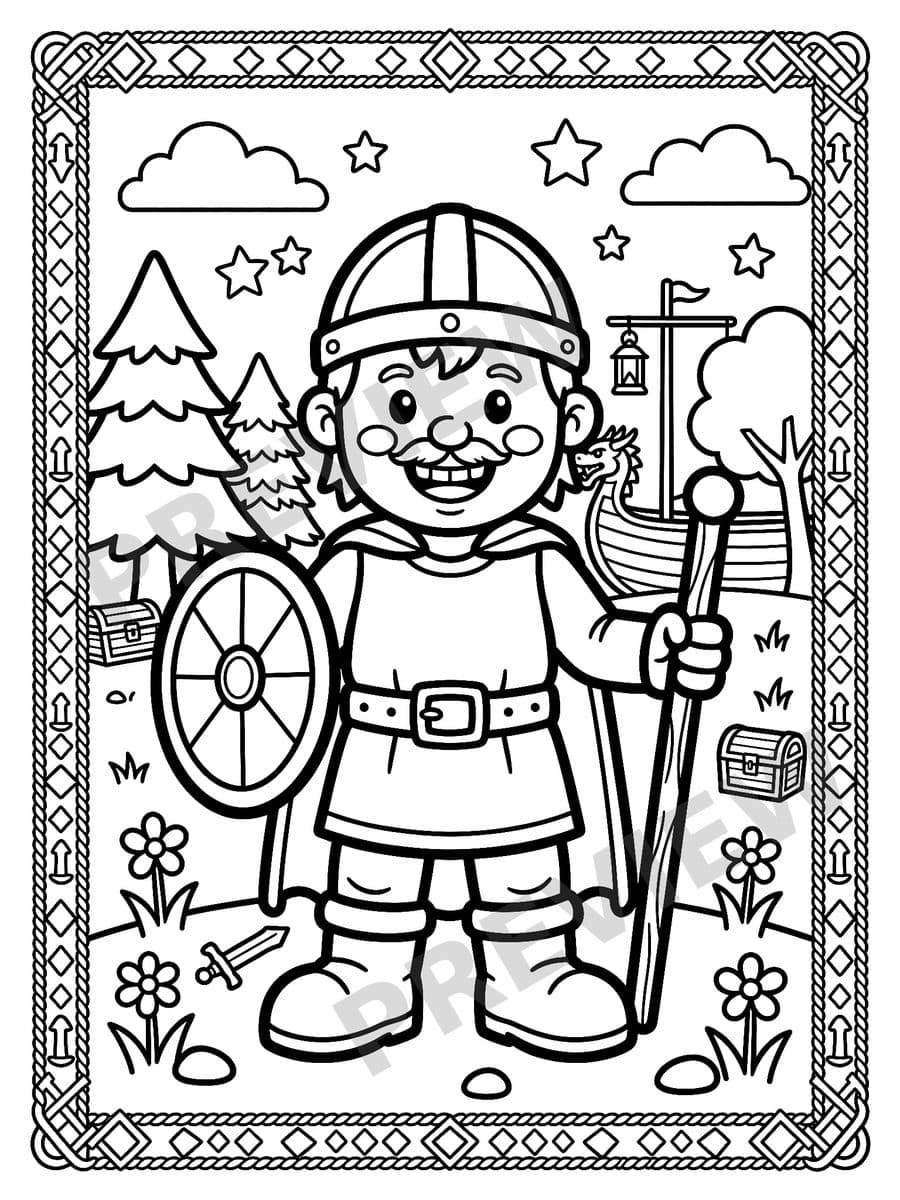 The Viking Coloring Book, sample page 2