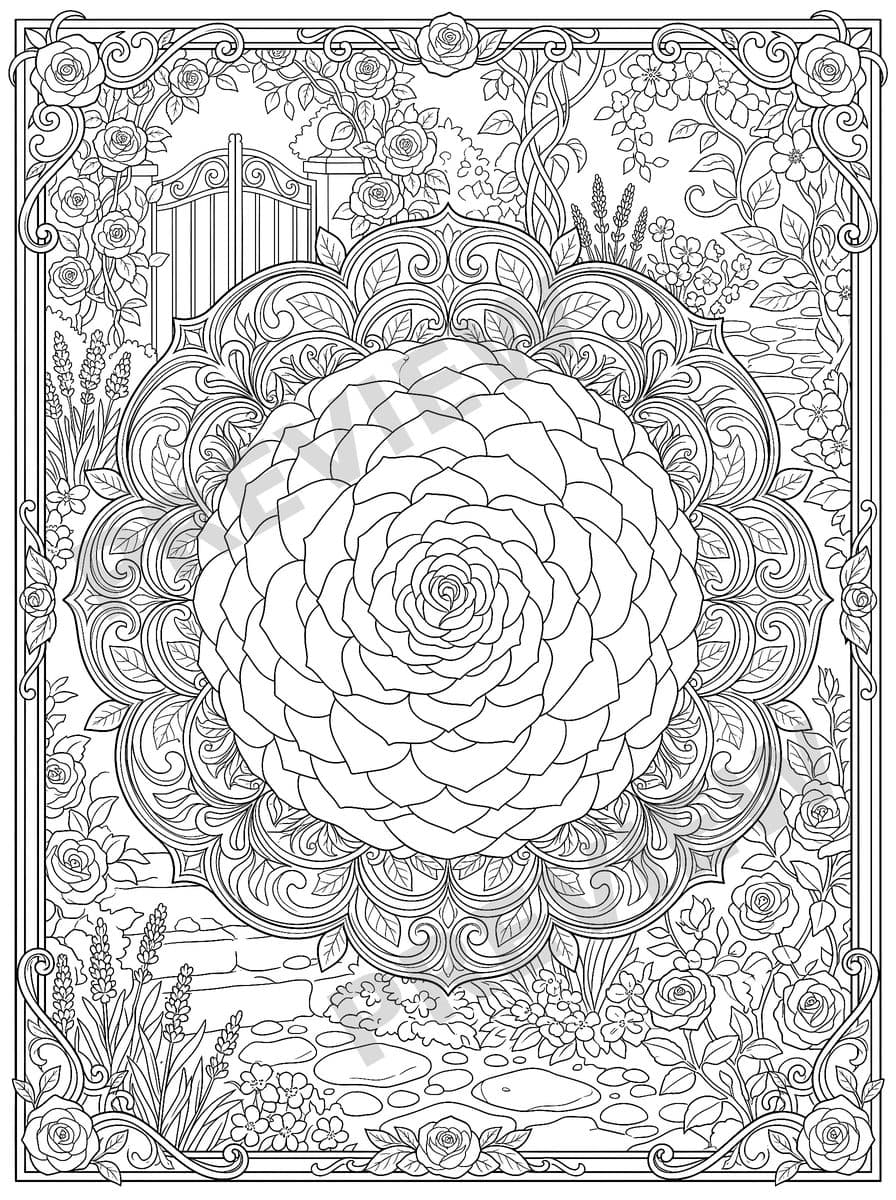 Mandalas for Anxiety Relief, sample page 4