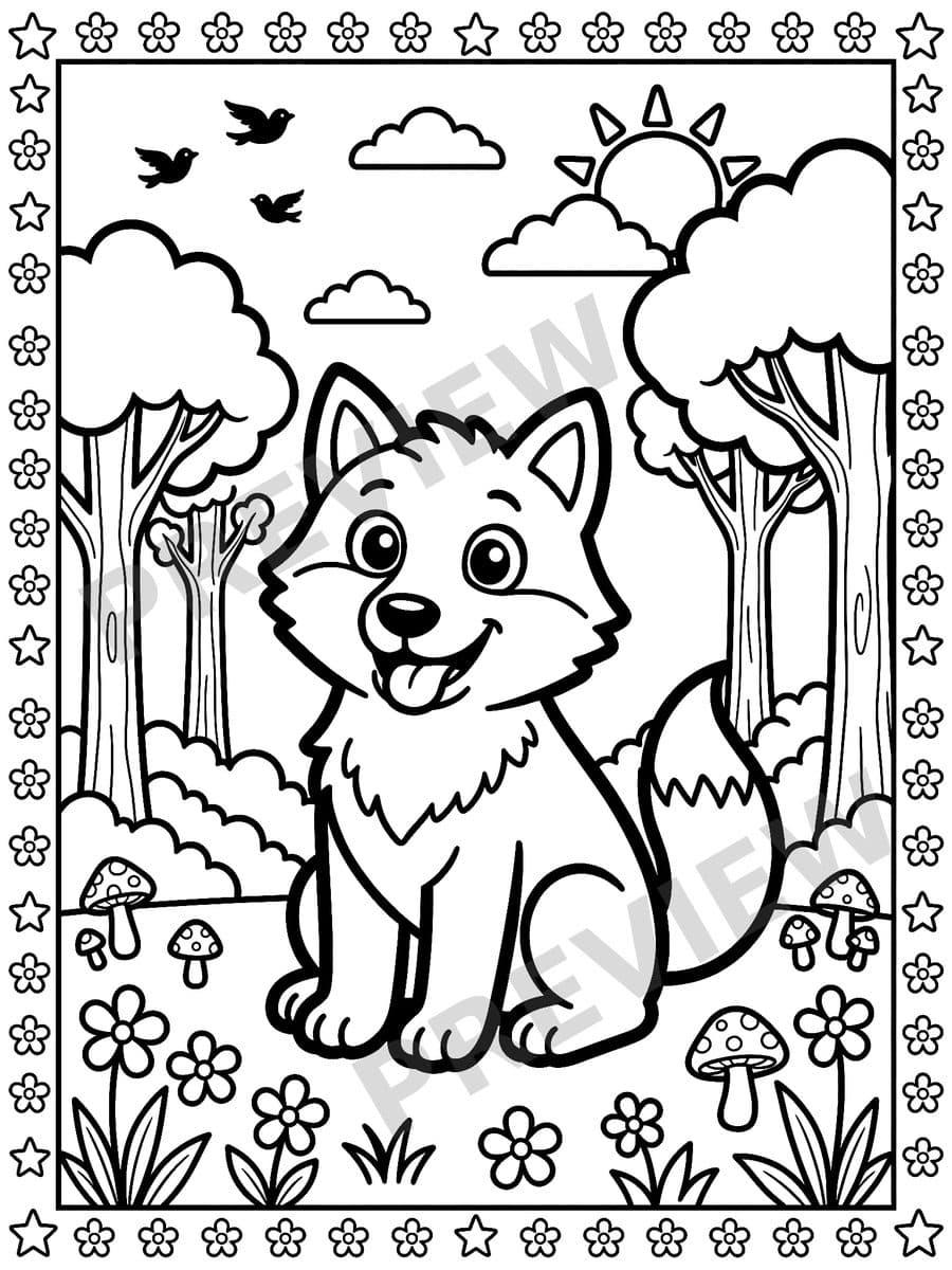 Grimm Fairy Tales Coloring Book, sample page 2
